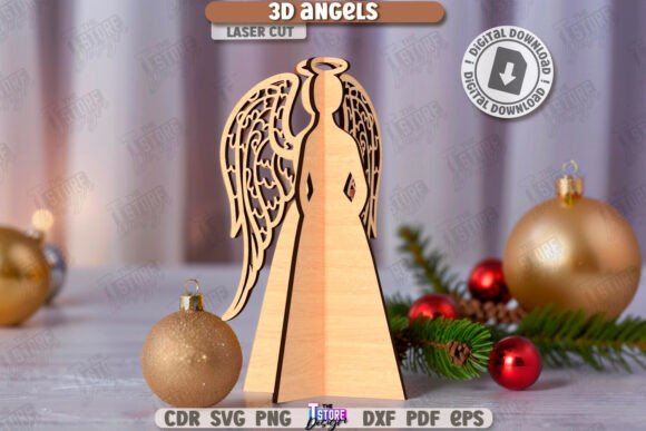 3D Angel Laser Cut: Winter Amp Elegance