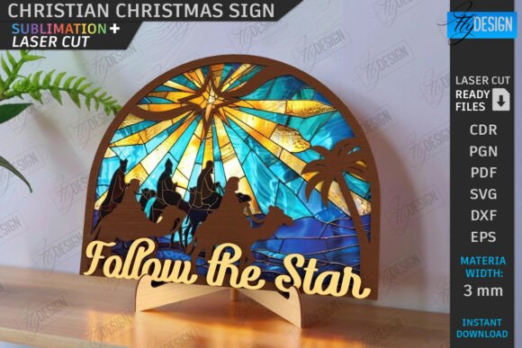 3D Christian Christmas Sign Laser Cut — Winter Amp