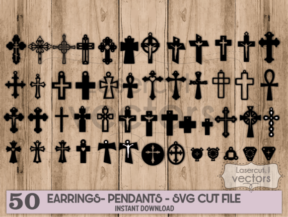 Christian Cross Earring Template SVG for Local Business Branding