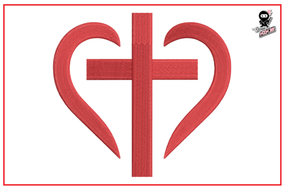 Christian Cross in Heart — Religion Amp Design Asset
