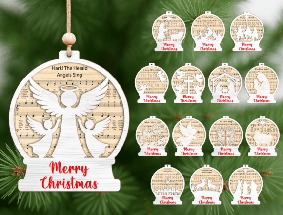 Christian Hymn Snow Globe Ornament SVG