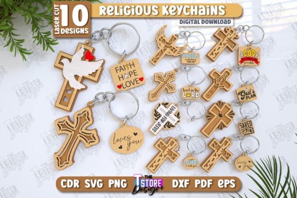 Christian Keychain Laser Cut Bundle CNC
