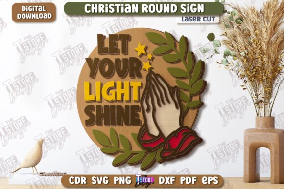 Christian Round Wall Sign Laser Cut CNC Signs