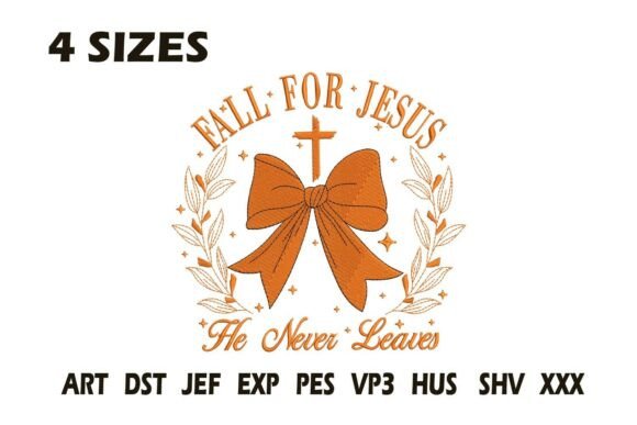 Fall for Jesus He Never Leaves Embroider: Christmas Design Asset Review
