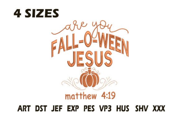 Fall O Ween Jesus Embroidery Design