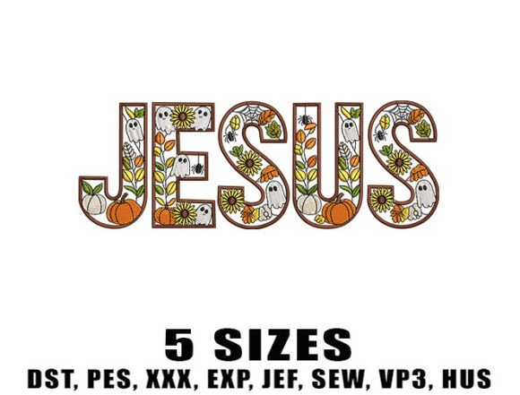 Halloween Jesus Embroidery Design
