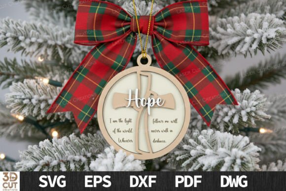 Hope Cross Christmas Ornament — Winter Amp