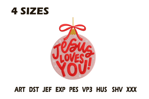 Jesus Loves You Ornament Embroidery