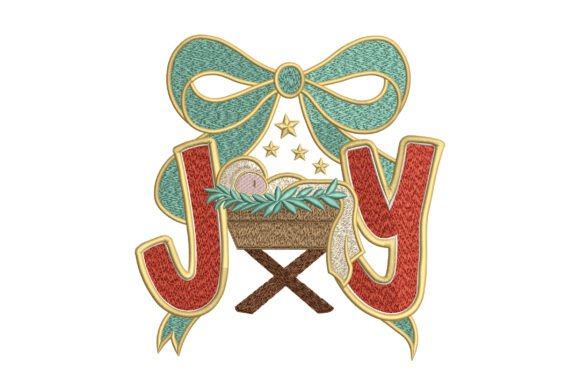 Joy Baby Jesus Christmas Bow