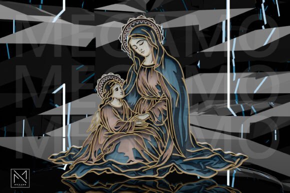 Mary and Child Layered Laser Cut SVG Wall Decor