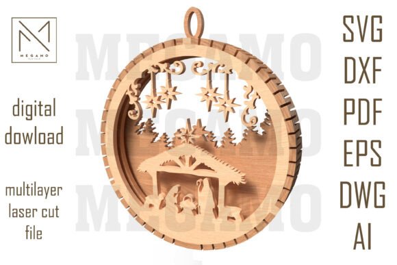 Nativity Ornament SVG from Winter Amp