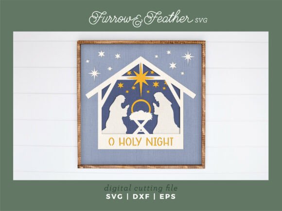 Nativity Shadow Box Christmas SVG