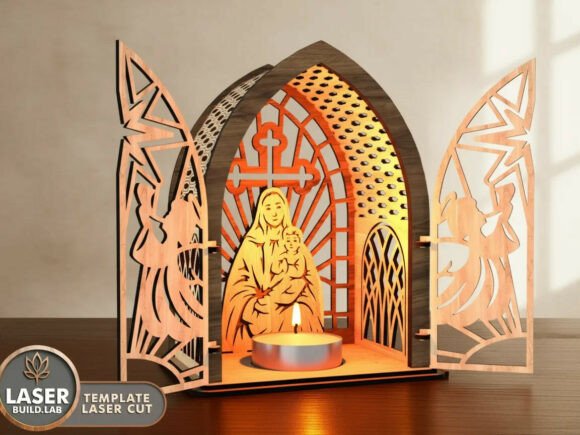 Religious Lantern – Nativity Cut File for Winter Amp