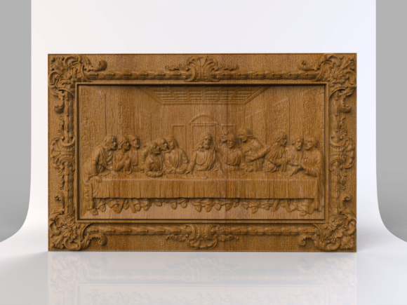 The Last Supper 3D Relief CNC Model: 2D Art